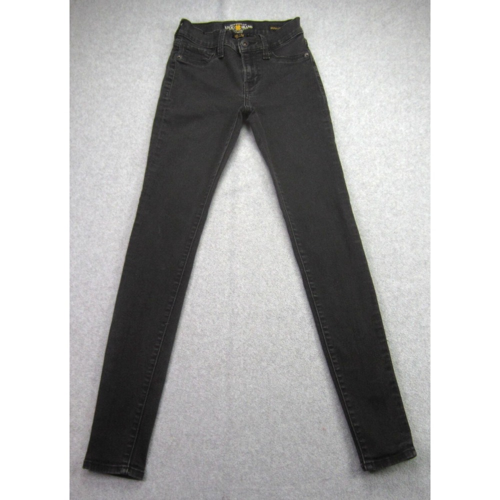 Lucky Brand Womens 00/24 Jeans Brooke Legging Black Faded Stretch Denim‎ Jegging